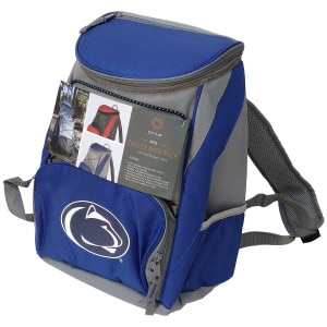 navy and gray backpack cooler with Penn State Athletic Logo